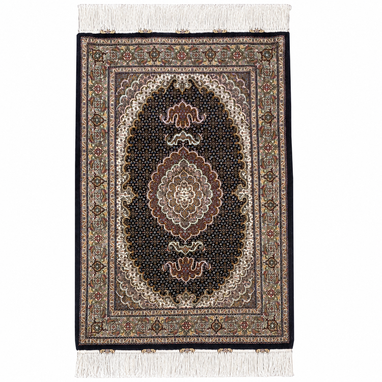 فرش 1.5 متری دستباف ماهی تبریز کرک و ابریشم
